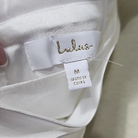 Lulu's Halter White Satin Halter Neck Twist-Front Maxi Dress Wedding Bridal - Picture 13 of 14